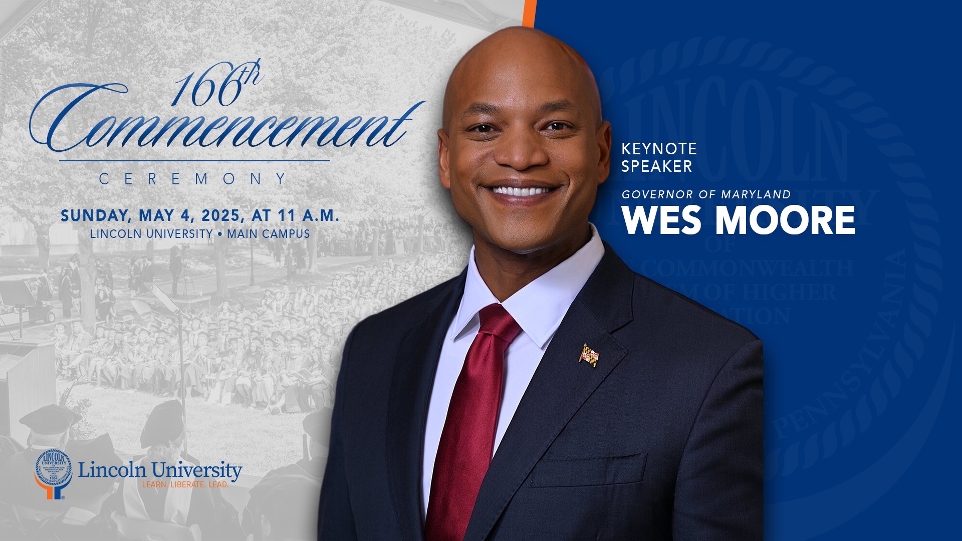 Maryland Governor Wes Moore to Deliver Commencement Address at Lincoln University of Pennsylvania